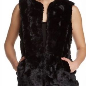French Connection Black Faux Fur Vest